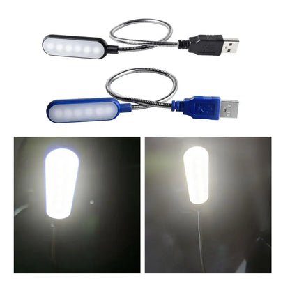 Portable USB LED Mini Book Light Reading Light Table Lamp Flexible 6leds USB Lamp for Power Bank Laptop Notebook PC Computer